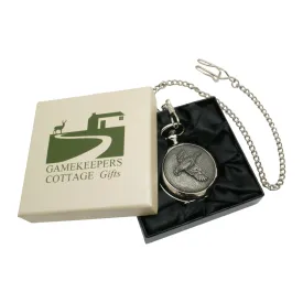 Partridge Pocket Watch Hand Cast Pewter Fronted Presentation Box