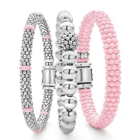 Pink Caviar Ceramic Caviar Beaded Bracelet Gift Set