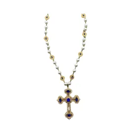 Pre Order:  Retro Diamond Inlaid Cross Pendant Pearl Necklace