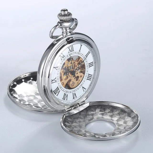 Retro Elegant Fire Black Pocket Watch