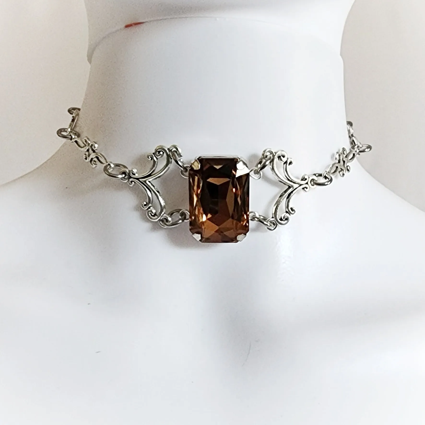 Rhinestone Choker Necklace Renaissance Jewelry