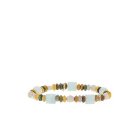 semi precious mutli shape stretch bracelet