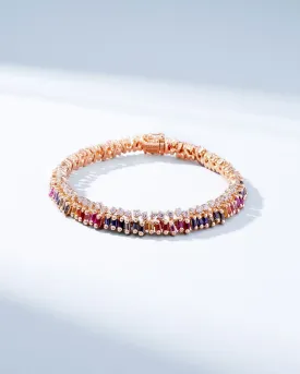 Short Stack Rainbow Sapphire Tennis Bracelet