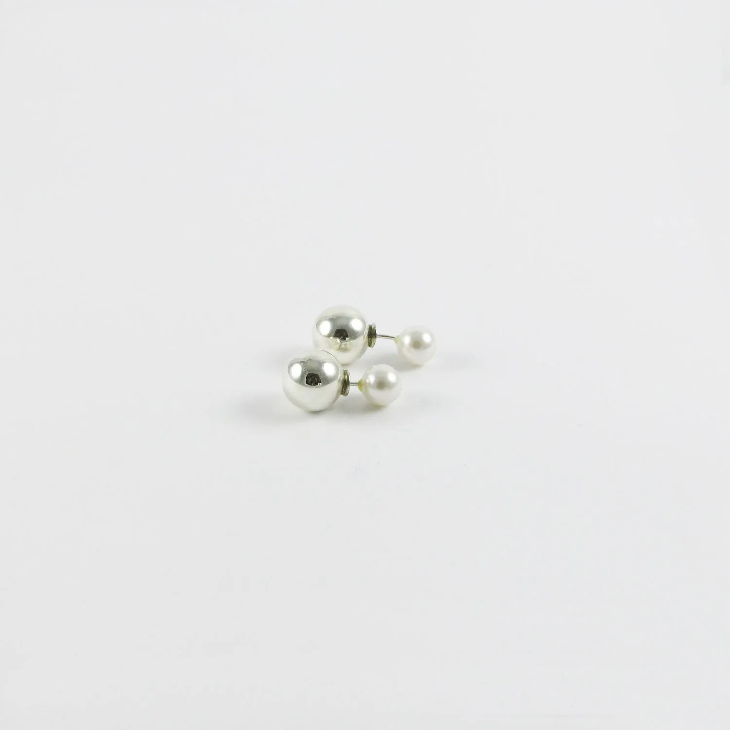 Silver & Pearl Reversible Studs - 2 Options Available