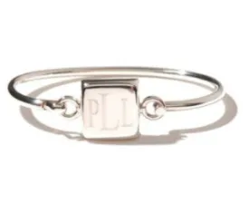 Square Sterling Silver Engraved Bracelet