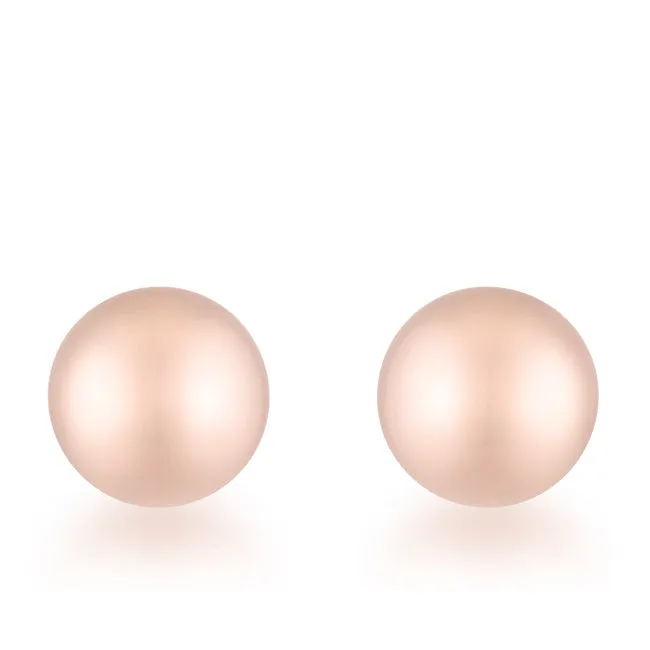 Tina Rose Gold Sphere Stud Earrings - 6mm | Stainless Steel