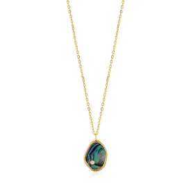 TURNING TIDES TIDAL ABALONE GOLD PLATED NECKLACE