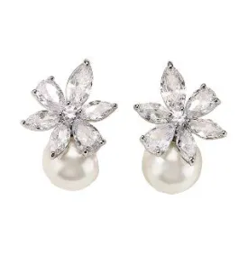 Veronica Floral Pearl Earrings