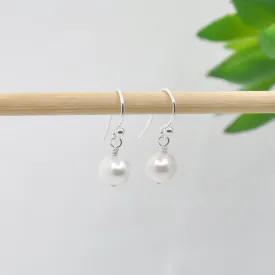 White Freshwater Pearl Drop Earrings