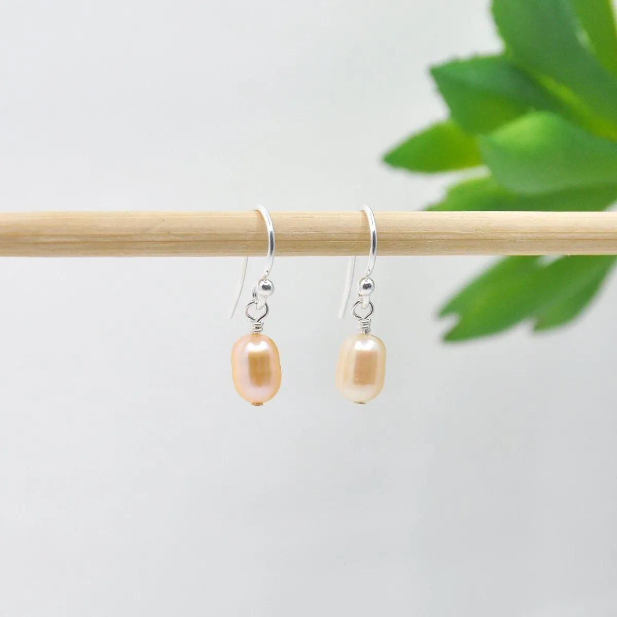 White Freshwater Pearl Drop Earrings